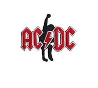 Ac Dc Acdc With Guitar Red Silver Écusson Patch en fer brodé sur accessoire