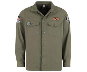 AC/DC Amplified Collection - Military Shirt - Shacket Homme Chemise Manches Longues Kaki M