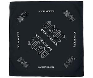 AC/DC Back in Black - Bandana Unisexe Foulard noir 100% Coton
