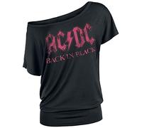AC/DC Back in Black Femme T-Shirt Manches Courtes Noir Large