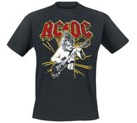 AC/DC Back in Black Homme T-Shirt Manches Courtes Noir 100% Coton Regular/Coupe Standard