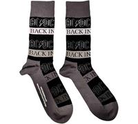 Ac/Dc Chaussettes Back In Noir Band Logo Nouveau Officiel Homme Noir (Uk Size 7 Size One Size