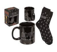 Out of the blue AC/DC Fan Coffret cadeau Back in Black Tasse à café 315 ml Chaussettes 41-45 Coffret cadeau