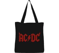 AC/DC Cotton Division Officiel Logo imprimé 100% coton |Réutilisable | Longue poignée | Voyages et achats |Sac fourre-tout 38 * 40 CM, Logo_Black_1, Taille unique