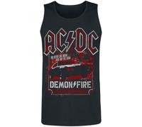 AC/DC Demon Fire Hell Homme Débardeur Noir L 100% Coton Regular/Coupe Standard