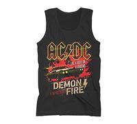 AC/DC Demon Fire Homme Débardeur Noir S 100% Coton Regular/Coupe Standard