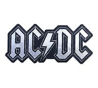 AC/DC Écusson thermocollant brodé logo découpé noir/argenté Taille unique