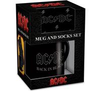 AC/DC - Ensemble tasse/chaussettes "Back In Black" PM10917 (taille unique) (Noir)