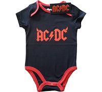 AC/DC Grenouillères Horns Band Logo Nouveau Officiel Noir 0 To 24 Months Size Large (9-12 months)