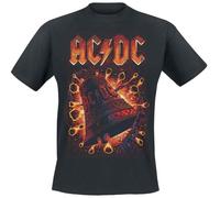AC/DC Hells Bells Explosion Homme T-Shirt Manches Courtes Noir 100% Coton Regular/Coupe Standard