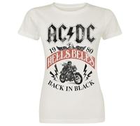 AC/DC Hells Bells Femme T-Shirt Manches Courtes Blanc cassé 100% Coton Regular/Coupe Standard