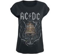 AC/DC Hells Bells Femme T-Shirt Manches Courtes Noir 3XL 100% Coton Large