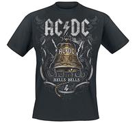 AC/DC Hells Bells Homme T-Shirt Manches Courtes Noir 100% Coton Regular/Coupe Standard