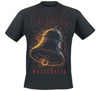 AC/DC Hells Bells Unisexe T-Shirt Manches Courtes Noir XXL 100% Coton Regular/Coupe Standard