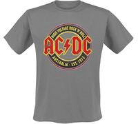 AC/DC - High Voltage Aus. 73 T-shirts organiques nuit pour fans AC/DC, gris, XL