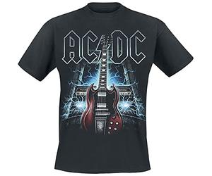 AC/DC High Voltage Guitar Homme T-Shirt Manches Courtes Noir M 100% Coton Regular/Coupe Standard