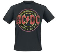 AC/DC High Voltage - Rock 'N' Roll - Australia Est. 1973 Homme T-Shirt Manches Courtes Noir