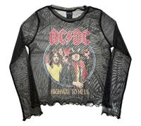 AC/DC Highway to Hell Skinny Fit Mesh Crop Top Size S