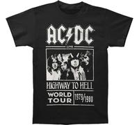 AC/DC - "Highway To Hell World Tour 1979/1980" T-shirt homme/femme unie RO456 (M) (Noir)