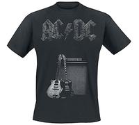 AC/DC in Rock We Trust Homme T-Shirt Manches Courtes Noir 100% Coton Regular