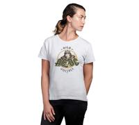 AC/DC Legend Icon Officiel imprimé T-Shirt pour Femme Col Ras du Cou Manches Courtes Coton Coupe régulière,Bicolor Voltage_W,Taille XL