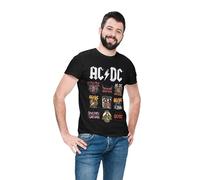 AC/DC « Patchwork Logo » MEACDCRTS033 T-Shirt Homme, Noir, Taille XXL