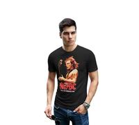 AC/DC Legend Icon Officiel imprimé T-Shirt pour Homme Col Ras du Cou Manches Courtes Coton Coupe régulière,Band_Noir,Taille S