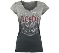 AC/DC Let There be Rock Femme T-Shirt Manches Courtes Gris/Gris foncé