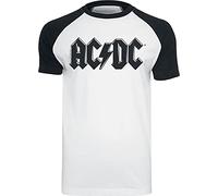 AC/DC Logo Noir Homme T-Shirt Manches Courtes Blanc/Noir 100% Coton Regular/Coupe Standard