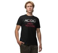 AC/DC Men's T-Shirt High Voltage Tour 1973 Print, Black, Size Small