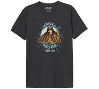 AC/DC Men's T-Shirt High Voltage Tour 76 Print, Anthracite Melange, Size L