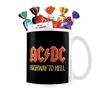 AC/DC | Mug garni de 15 chocolats Kinder, Daim, Milka & Célébrations | LICENCE OFFICIELLE | Idée cadeau