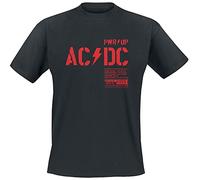 AC/DC PWR UP Homme T-Shirt Manches Courtes Noir 100% Coton Regular/Coupe Standard