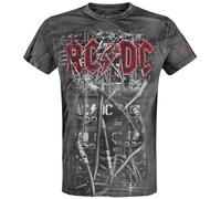 AC/DC PWR Wires Homme T-Shirt Manches Courtes Gris 100% Coton Regular