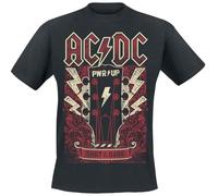 AC/DC PWRUP Guitar Homme T-Shirt Manches Courtes Noir 100% Coton Regular/Coupe Standard