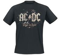 AC/DC Rock Or Bust Homme T-Shirt Manches Courtes Noir 100% Coton Regular/Coupe Standard