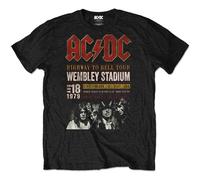 AC/DC T Shirt Back in Black Band Logo Official Unisex Black L Black
