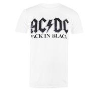 AC/DC T-Shirt Back in Black pour Homme, Blanc, S
