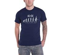 AC/DC T Shirt Evolution of Rock Band Logo Nouveau Officiel Homme Navy Bleu Size L