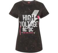 AC/DC T-shirt femme High Voltage, Acid Wash NS4633 (Medium) (Noir)