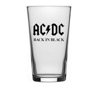 AC/DC - Verre à bière BACK IN BLACK (Taille unique) (Transparent)