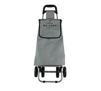 AC-Déco Chariot De Course Motif Courses du Chef - 4 Roues - L 41 Cm X H 87 Cm - Gris