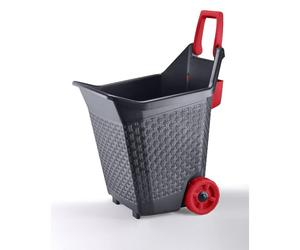 AC-Déco Chariot De Jardinage - L 59 X L 50 X H 72 Cm - Rouge Et Gris