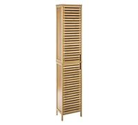 AC-Déco Colonne de rangement Sicela – bambou – 34 x 24 x 170 cm – 2 portes