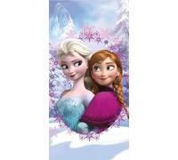 AC-Déco Disney - Serviette De Plage en Coton la Reine des Neiges : Encadrement- Multicolore - 70 X 140 Cm