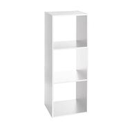 AC-Déco Etagère 3 Cases - L 34,4 x P 32 x H 100,5 cm - Bois - Blanc
