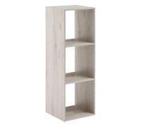 AC-Déco Etagère 3 Cases - L 34,4 x P 32 x H 100,5 cm - Bois - Gris