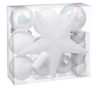 Feeric Lights & Christmas - Kit 18 décorations de sapin Colorama 23 cm boule et cimier Blanc