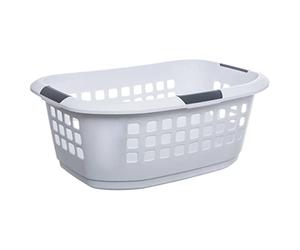 AC-Déco Panier à Linge 51 L - Blanc et Gris