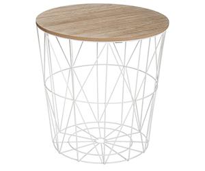 AC-Déco Table Basse Kumi - D 39.5 x 41 cm - Blanc
